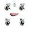 Service Caster 2 Inch Thermoplastic Wheel Top Plate Caster Set with 2 Brakes 2 Rigid SCC SCC-05S210-TPRS-SLB-2-R-2 - alternate 5